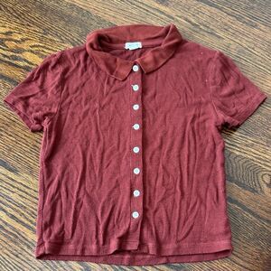 Garage Rust Red Knit Top
